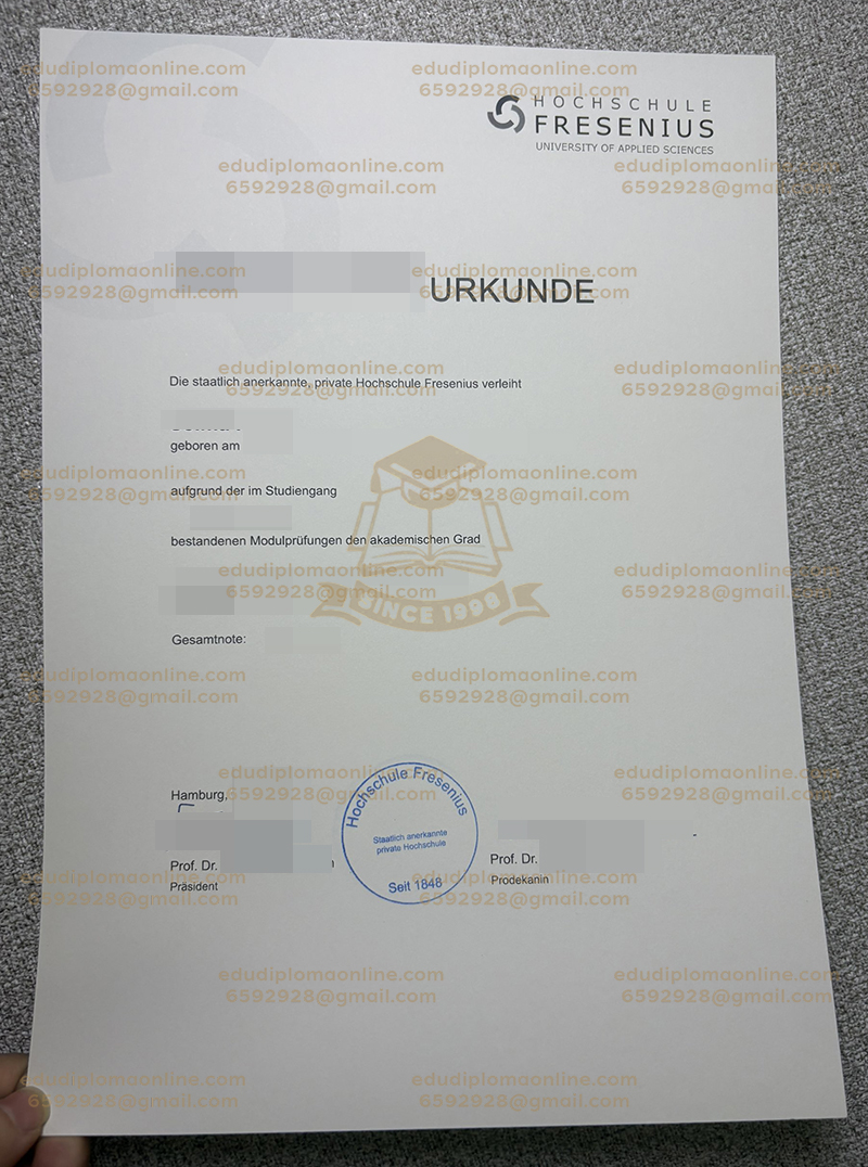 Hochschule Fresenius Urkunde