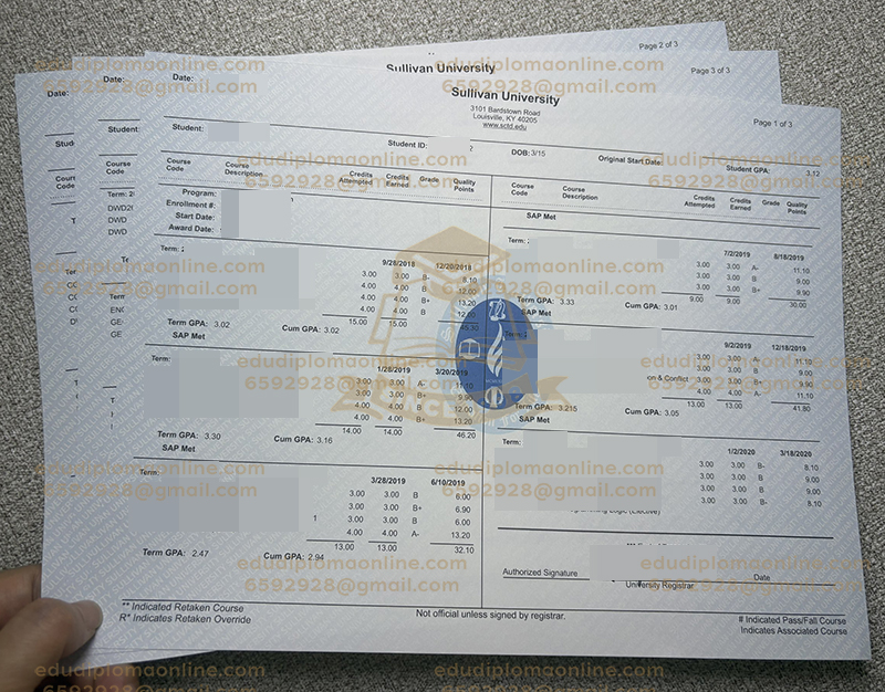 Sullivan University Transcript
