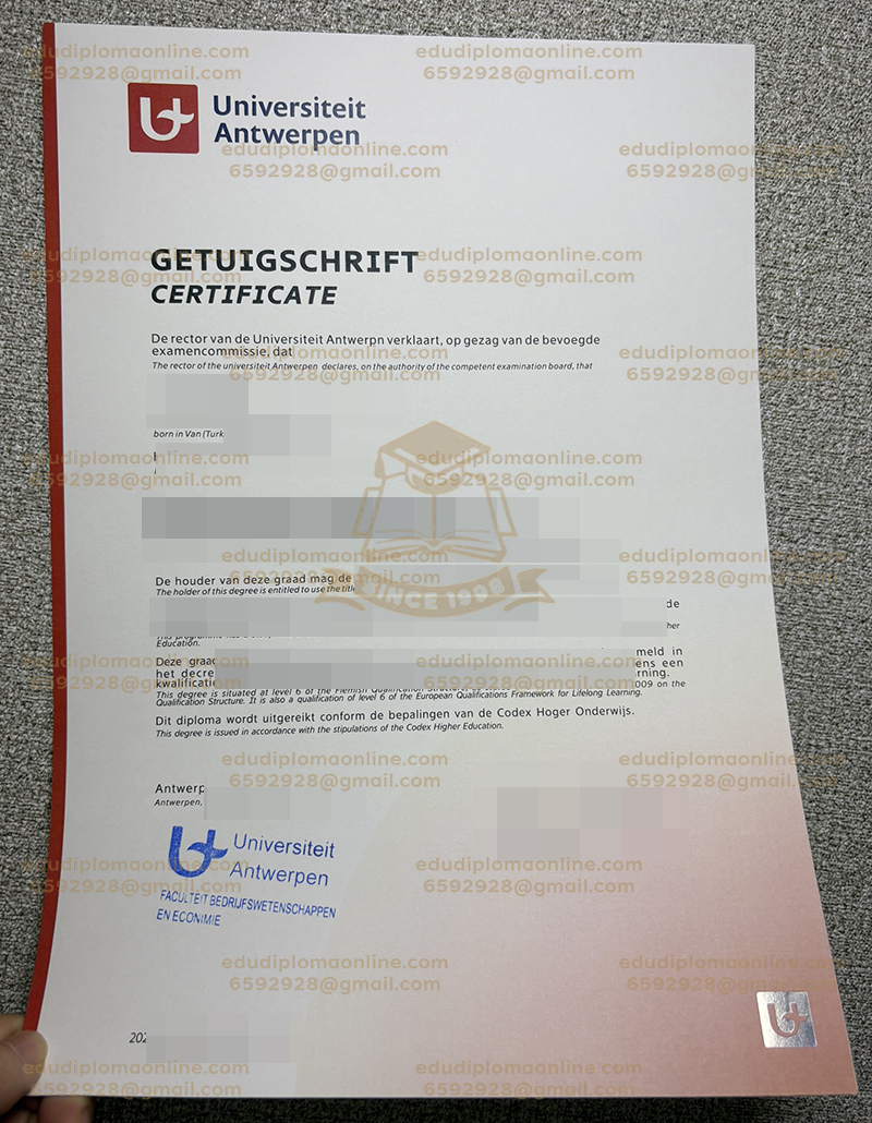 Universiteit Antwerpen Diploma