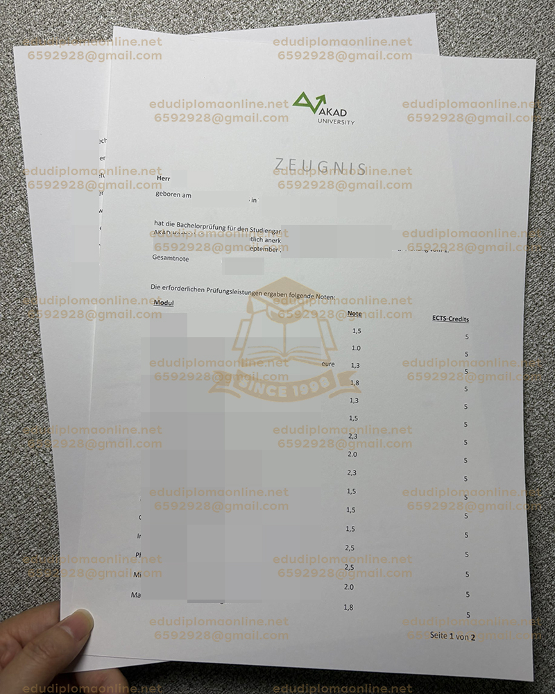 Akad University Zeugnis