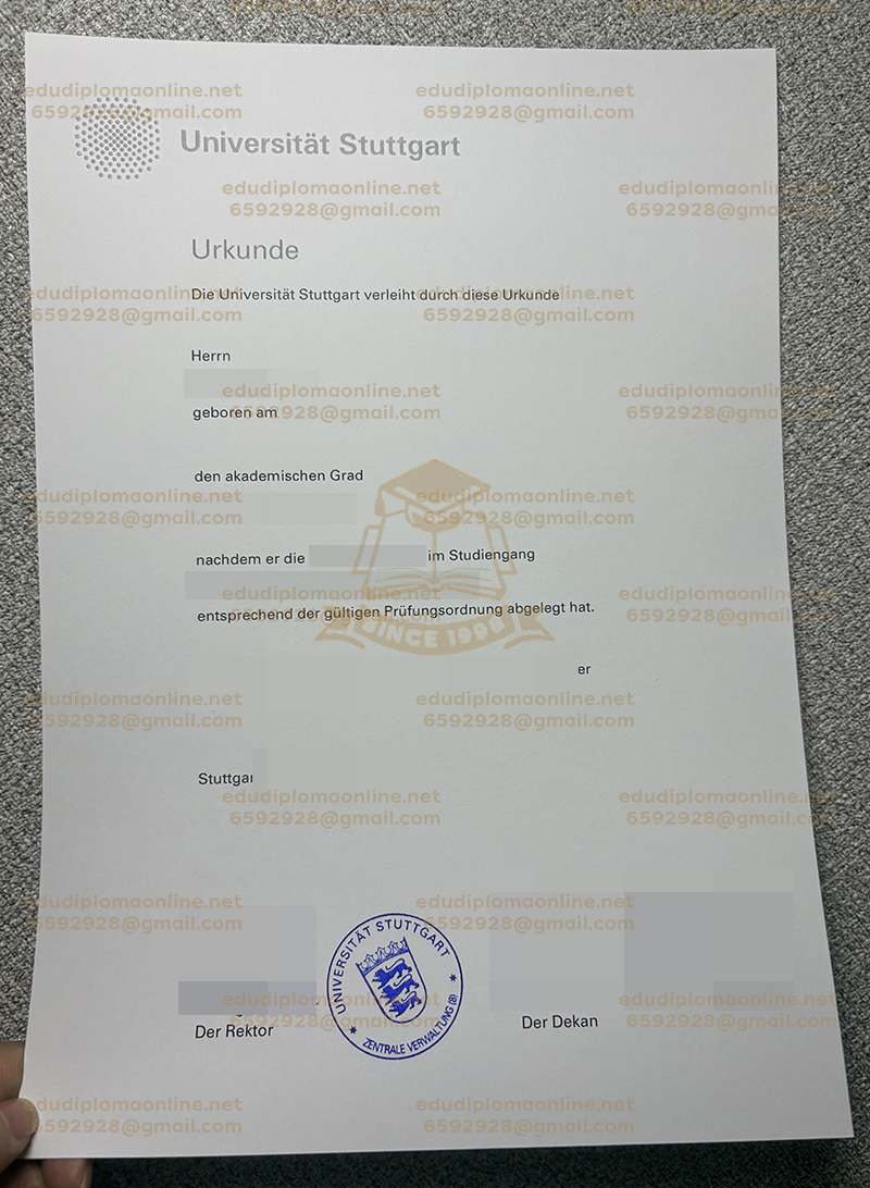 Universität Stuttgart Urkunde
